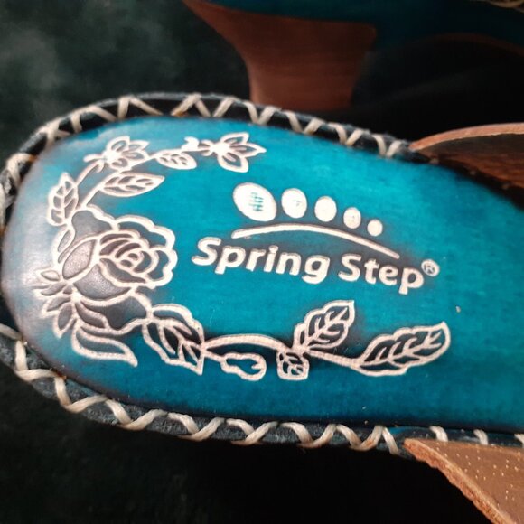 SPRING STEP LEATHER FLOWER LOW HEELS NEW WITH TAGS BEAUTIFUL BEAUTIFUL - Picture 13 of 16